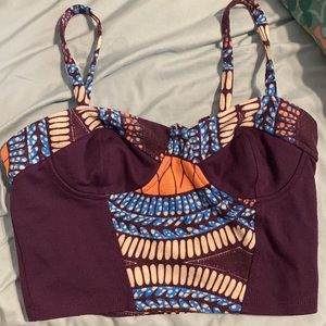 Urban Outfitters Silence and Noise Patterned Crop Trop Size Medium